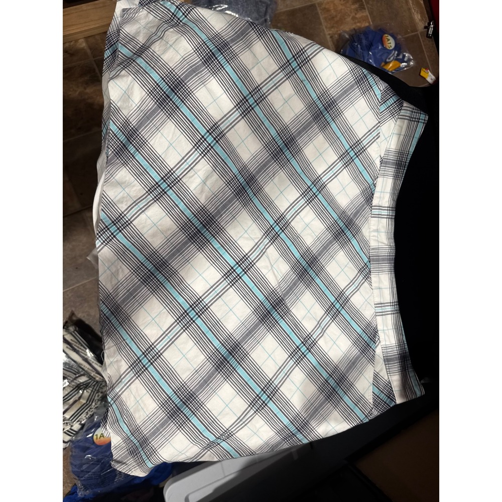Lady Hagen White Plaid Skort with Black & Teal Lines